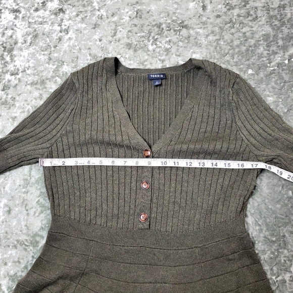 Torrid Green Knit Fit & Flare Midi Dress - Picture 6 of 6